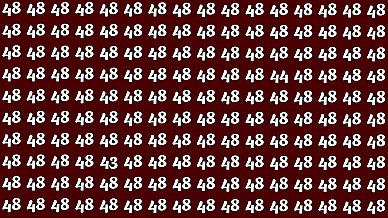 Find the Hidden 43 and 44 in This Optical Illusion